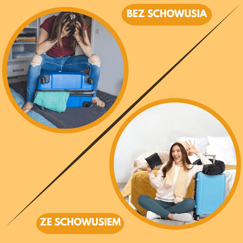 Schowuś - Pojemna Poduszka Turystyczna