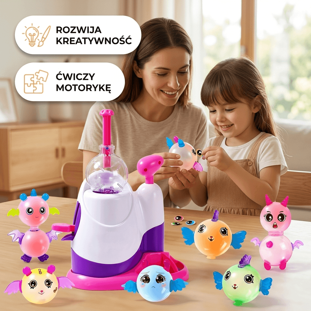 Zestaw do robienia balonów BALONOWE STWORKI
Zestaw: Pompka + 36x Balony + 143x Akcesoria do zdobienia